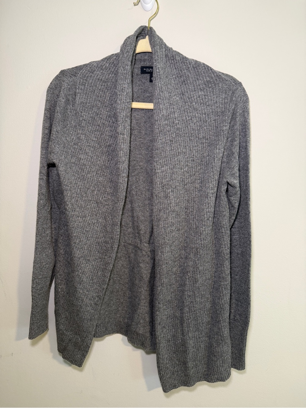 Banana Republic Gray Wool Cashmere Blend Tie Waist Cardigan Sweater Small